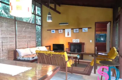 Casa em estilo rústico, com vista mar, para venda ou locação, na praia do prumurim, em ubatuba sp