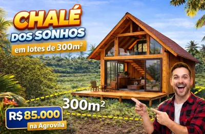 Terreno 300m2  50.000 / Terreno 900m2 130.00 Agrovila oportunidade de construir e sair do Aluguel