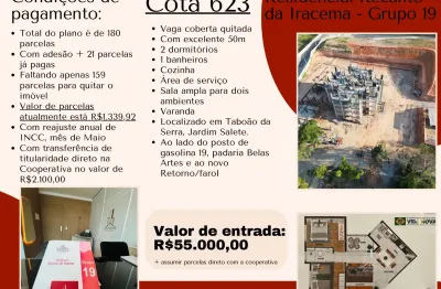 Oportunidade cota 623 grupo 19 - cooperativa vida nova  taboão da serra