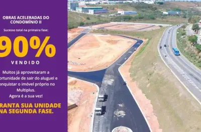 Terreno de 1.260,00 m² (junção de 2 lotes) plano no condomínio industrial multiplus ii - avalia parcelamento curto