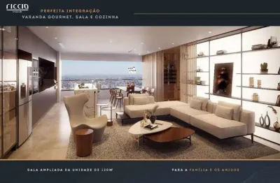 Apartamento com 85 m², com sala estendida, com 2 dormitórios, sendo 2 suítes, varanda gourmet integrada com sala e cozinha, lavabo, e 1 vaga de