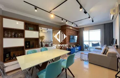 Apartamento mobiliado com 2 quartos,suíte e vista mar à  venda em andar alto - campinas,são josé/sc