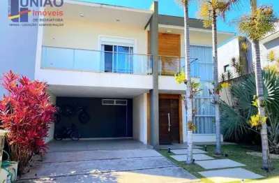 Condomínio fechado de alto padrão, sobrado com 3 suítes, escritório, piscina e espaço gourmet, planejados em todos os cômodos.