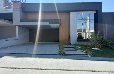 Linda casa nova a venda, em condomínio fechado de alto padrão, com 3 suítes e piscina, em indaiatuba/sp