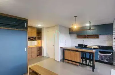 Apartamento studio 46m, aluguel 1 dormitório por r$ 4.000 - alphaville/sp