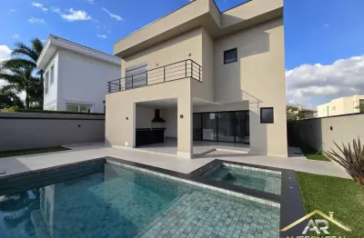 Belíssima casa em cond. com 5 sts, 6 wc, 4 vagas, 505m² - tamboré - sp.