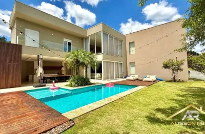Belíssima casa em condomínio, 4 suítes, 6 banheiros, 410m² - jandira - sp.