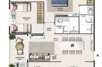 Apartamento com 3 quartos à venda na Alameda Doutor Luiz Carlos Campinhos, Santa Lúcia, Vitória