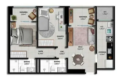 Apartamento com 2 quartos à venda na Rua Coronel Otto Netto, Jockey de Itaparica, Vila Velha