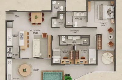 Apartamento com 4 quartos à venda na Alameda Lucio Rocha de Almeida, Enseada Azul, Guarapari