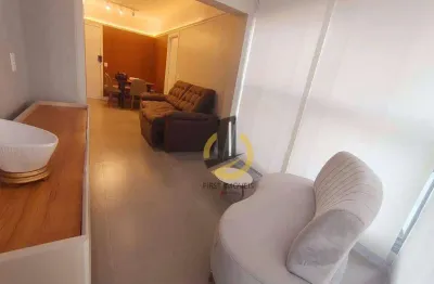 Apartamento mobiliado para locação no condomínio air brooklin - 50m² - 1 suíte - lavabo - varanda envidraçada - 1 vaga coberta