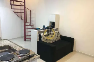 Studio duplex mobiliado para locação - 35m² - 1 dormitório - banheiro - sala - sem vaga - na vila dom pedro i.