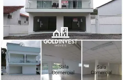 Imóvel disponível para venda, bem localizado no centro de guabiruba, com rua pavimentada na frente e no fundo do terreno mais sala comercial .
