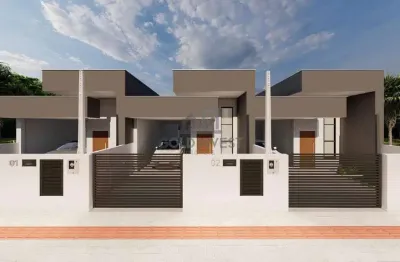 Casa 2 quartos com passagem lateral no bairro pomerânia-guabiruba