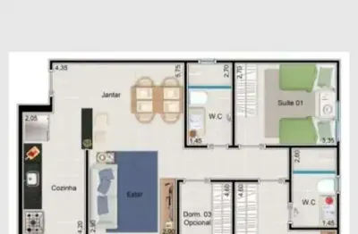 Apartamento à venda, no edifício genova,  em ribeirão preto, jardim paulista, com 3 quartos, 107m²
