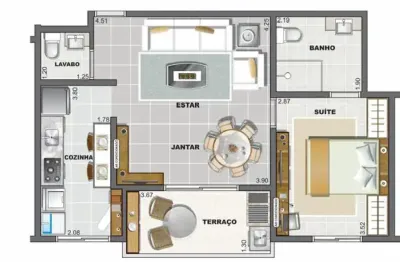 Novo sem uso campo grande apartamento 1 dorm (suite ),lazer completo ,garagem demarcada, varanda goumert