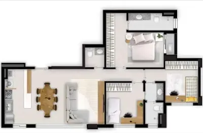 Apartamento Mobiliado de Alto Padrão com 3 Suítes e Vista para o Morro Serrinha