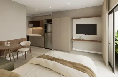 Studio mobiliado de 27m² à venda em moema – stay moema by helbor