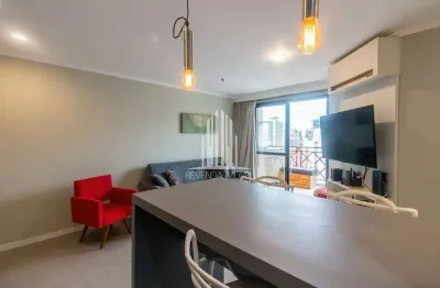 Apartamento à venda na Vila Olímpia, São Paulo-SP: 2 quartos, 2 salas, 1 banheiro, 1 vaga de garagem, 54m² de área.