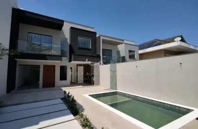 Casa duplex nova de alto padrão com piscina e espaço gourmet no condomínio vale do ipê – pechincha