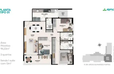 Apartamento com 1 quarto à venda na Rua Dr. Arício Guimarães Fortes, 624, Atalaia, Aracaju