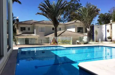 Condomínio suíça da cantareira suntuosa mansão 3 suítes 7 vagas  à venda, 380 m² por r$ 2.600.000 - residencial suíça da cantareira - mairiporã/sp