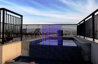 Cobertura moderna vista panorâmica piscina cascata churrasqueira varanda gourmet 4 vgs.  à venda, 296 m² por r$ 3.500.000 - santana