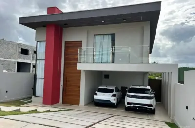 Excelente casa duplex  com 5 suítes, em condomínio clube a 200 metros da estrada do côco