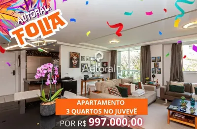 Apartamento com 3 quartos à venda na Rua Machado de Assis, 251, Juvevê, Curitiba, 96 m2 por R$ 997.000