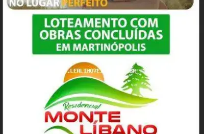 Terreno para venda em martinópolis, residencial monte libano