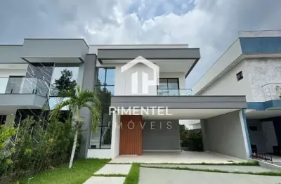 Casa duplex na região da ponta negra com 04 suítes| living integrado em 2 ambientes e área gourmet com churrasqueira e piscina