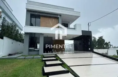 Casa Duplex NUNCA HABITADA na Região da Ponta Negra com 04 suítes | Area gourmet com churrasqueira e piscina com cascata