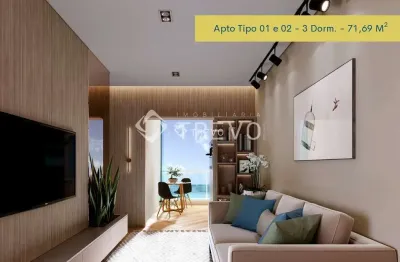 Lançamento! apartamento 3 dormitórios em frente a praia em bertioga/sp