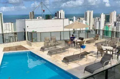 Flat com 1 dormitório à venda, 40 m² por r$ 578.000 - boa viagem - recife/pe