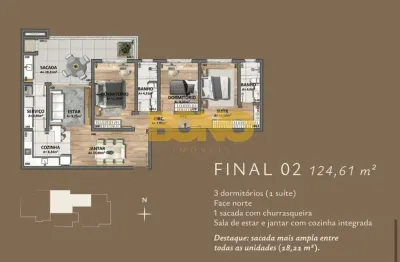 Apartamento com 3 quartos à venda no villagio iguatemi, caxias do sul  por r$ 835.000
