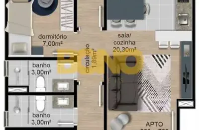 Apartamento com 3 quartos à venda no Rio Branco, Caxias do Sul , 72 m2 por R$ 490.000