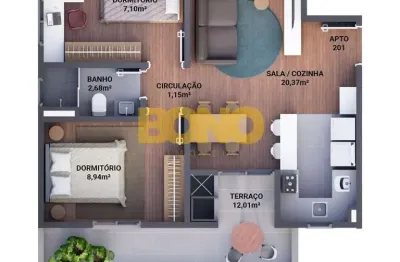 Apartamento com 2 quartos à venda na Vila Verde, Caxias do Sul , 48 m2 por R$ 295.000