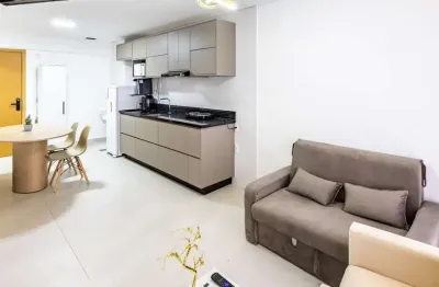 Studio para locação mobiliado no Gyro Vaca Brava com 1 suíte e sacada