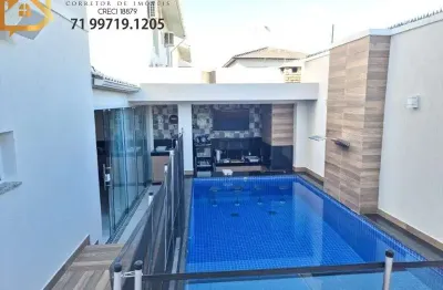 Casa alto padrão completamente mobiliada a venda 5/4 (04 suítes) espaço gourmet - foz do joanes .buraquinho.lauro de freitas.bahia.porteira fechada.