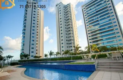 Apartamento finamente decorado alto padrão venda locação 4/4 (02 suítes) vista mar - hemisphere 360.condomínio fechado. venda e locação.pituaçu.