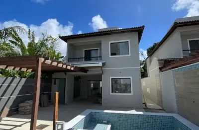 Casa nova em jauá, a apenas 600 metros da praia para venda 4/4 suítes