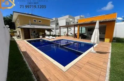 Excelente casa para locação 4/4 suítes com piscina privativa no alphaville litoral norte 1 abrantes