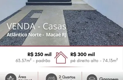 Vendo excelentes casas no loteamento alântico norte, com 63.57m².