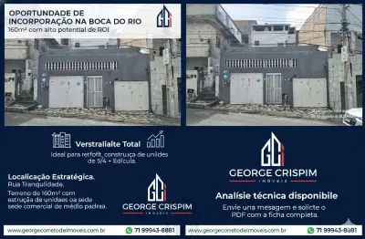 Imóvel Versátil para Empresas: 5/4, Garagem, Edícula Terreno de 160m², 220 m² construído, Ideal para Clínicas/Escritórios de médio Padrão Boca do Rio.