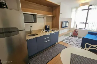 Apartamento mobiliado com 1 quarto para primeira locação no elysia, batel - 30 m² | ref. 102