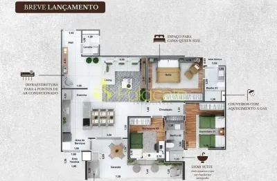 Apartamento à venda 3 Quartos, 1 Suite, 2 Vagas, 119.41M², Vila Costa, Taubaté - SP | Residencial É