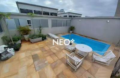 Cobertura com 3 quartos, 2 suítes, 3 vagas, 375 m² - venda por r$ 2.200.000 ou aluguel por r$ 12.000/mês + encargos - ponta da praia - santos/sp