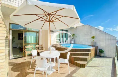Cobertura com 4 dormitórios para alugar, 189 m² por r$ 9.000,02/mês - praia do forte - cabo frio/rj