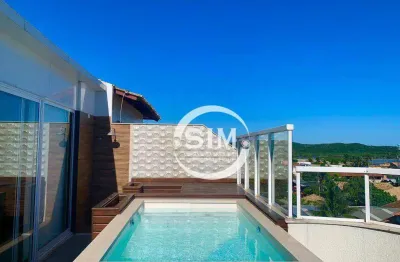 Cobertura com 3 dormitórios à venda, 180 m² por r$ 1.900.000,00 - passagem - cabo frio/rj