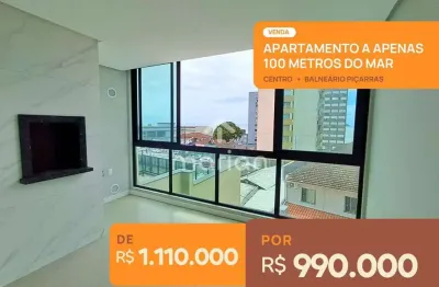 Apartamento 2 suítes à apenas 100m do mar, Centro - Balneário Piçarras/SC.